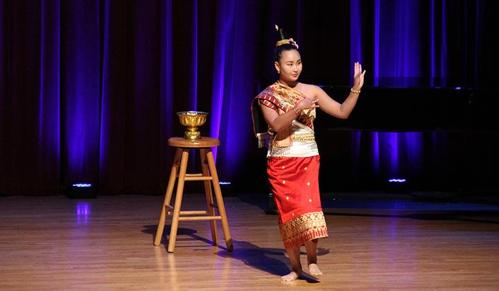 Student showcasing her talents at the WLC Variety Show